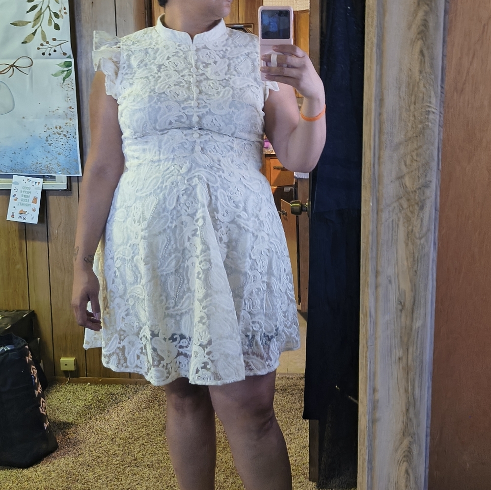 SHEIN White Lace Mini Dress
